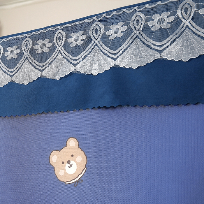 91家纺网 家纺一手货源 找家纺 显高蚊帐 2025新款U型坐床遮光防尘床帘式蚊帐 小熊维尼