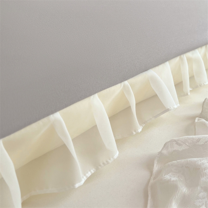 91家纺网 家纺一手货源 找家纺 梦舒羽2025新款针织棉双层纱花边枕头套情侣双人枕套枕芯套枕头内胆套 花边款-浅灰