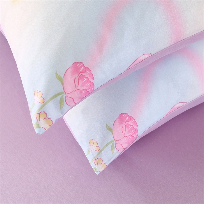 91家纺网 家纺一手货源 找家纺 梦舒羽2025新款全棉小清新印花加厚宿舍床单床裙款四件套 盛夏之姿-全棉