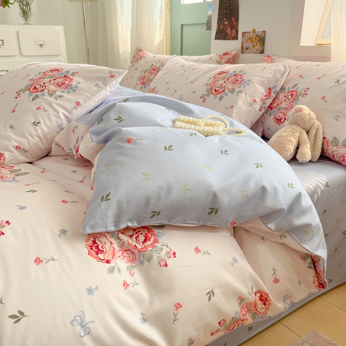 91家纺网 家纺一手货源 找家纺 寻米 2025新款13070全棉纯棉印花单被套 繁花锦绣