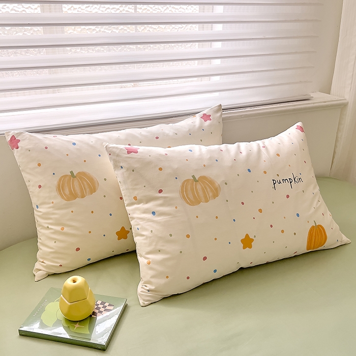 91家纺网 家纺一手货源 找家纺 DoDo 兜兜2026新款40支全棉印花单枕套 波点南瓜-小版