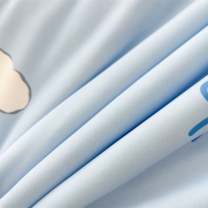 91家纺网 家纺一手货源 找家纺 雯豆2025春夏新款凉感丝夏被空调被子印花A类卡通小清新夏被 冰丝夏被四件套-旺财