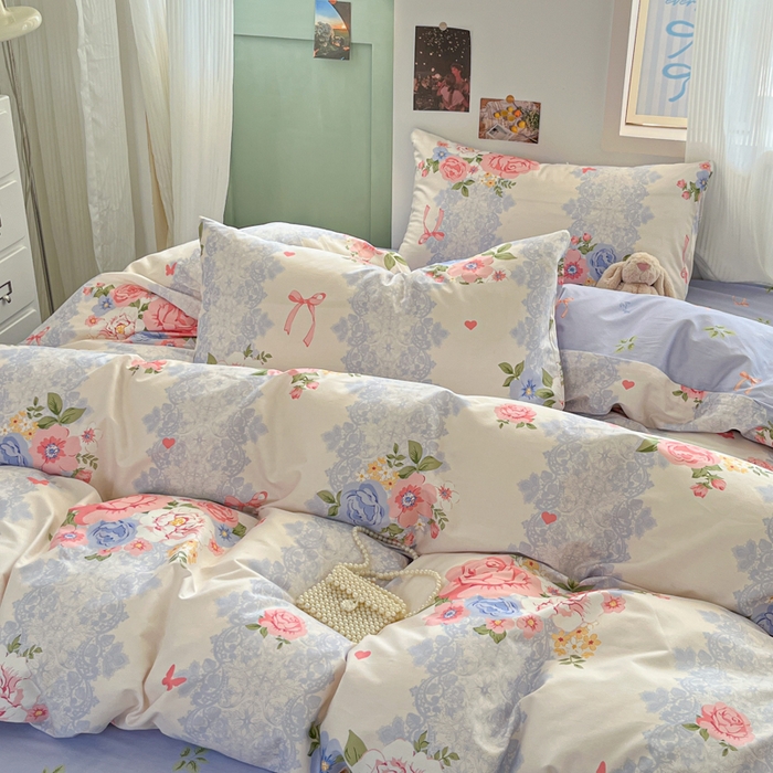 91家纺网 家纺一手货源 找家纺 寻米 2025新款13070全棉纯棉印花单被套 花涧入梦