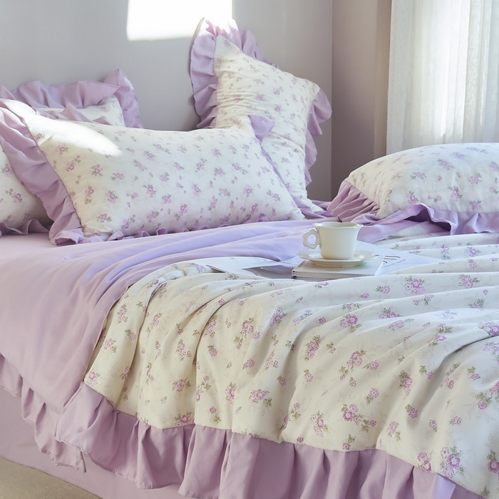 91家纺网 家纺一手货源 找家纺 梦莱斯2025新款针织棉夏被四件套 清幽