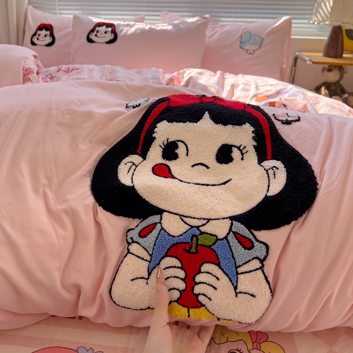 91家纺网 家纺一手货源 找家纺 （总）罗亿家纺 2025新款云朵棉可爱毛巾绣系列四件套