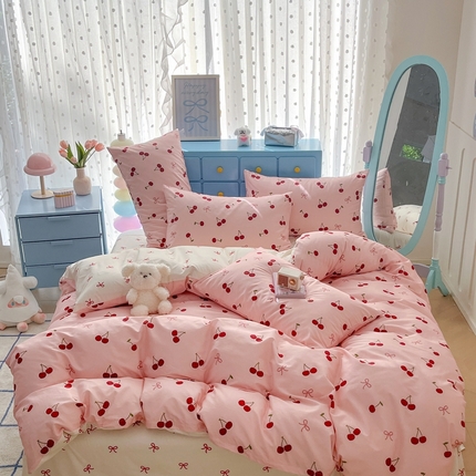 寻米 2025新款13070全棉纯棉印花单被套 樱桃甜酒