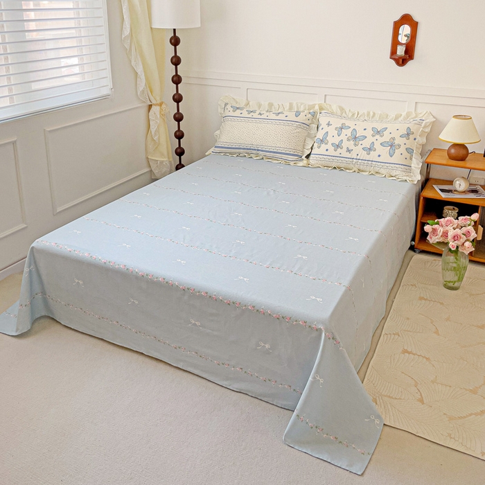 91家纺网 家纺一手货源 找家纺 澳梵家居 2025新款全棉印花韩版花间捕梦四件套 清风渡