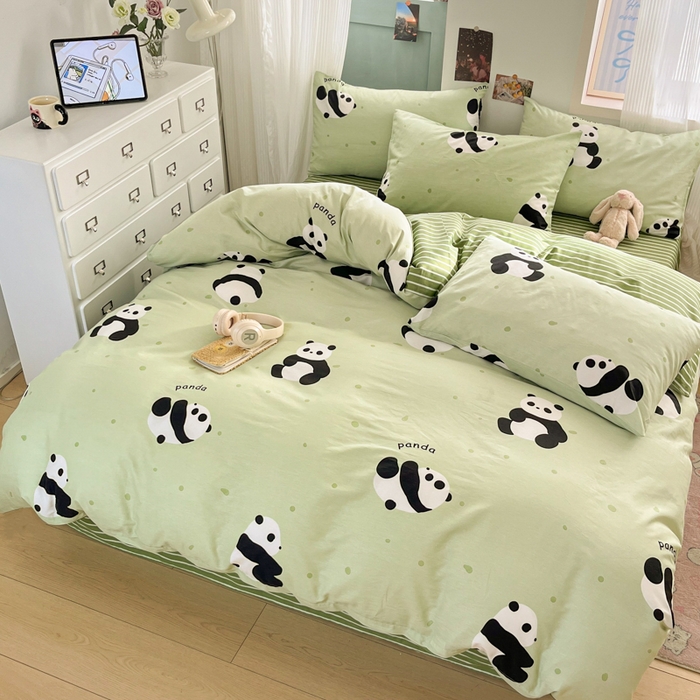 91家纺网 家纺一手货源 找家纺 寻米 2025新款13070全棉纯棉印花单被套 爱你熊