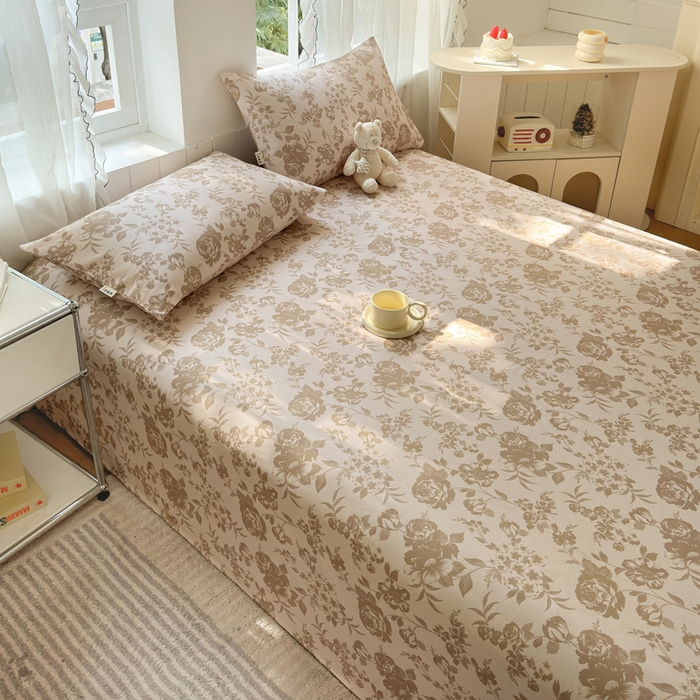 91家纺网 家纺一手货源 找家纺 莱登卡奴 新款A类100%全棉老粗布单品系列-床单 花间萌趣