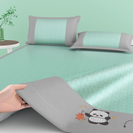 2025新款凉感抗菌冰丝席凉席 绿色