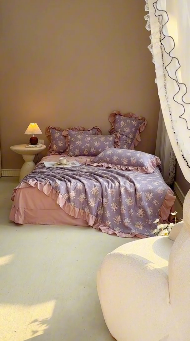 91家纺网 家纺一手货源 找家纺 梦莱斯2025新款针织棉夏被四件套 富贵花