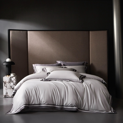 时亿家居 2025新款100支长绒棉迈阿密系列四件套 迈阿密银鱼灰