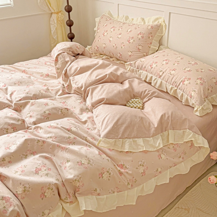 91家纺网 家纺一手货源 找家纺 澳梵家居 2025新款全棉印花韩版花间捕梦四件套 春澜