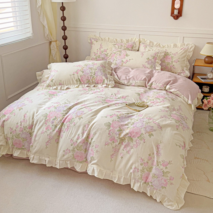 91家纺网 家纺一手货源 找家纺 澳梵家居 2025新款全棉印花韩版花间捕梦四件套 倾城时光