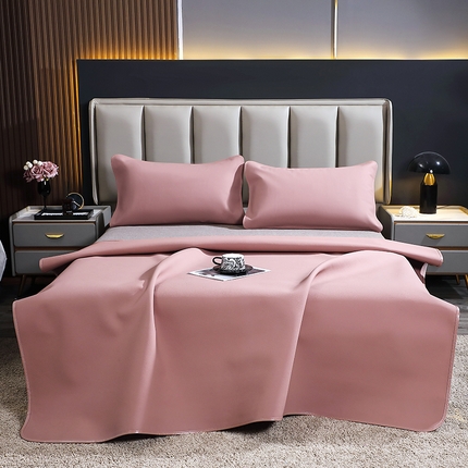 四川牛皮席 2025新款纯色轻奢头层手工牛皮软凉席 豆沙