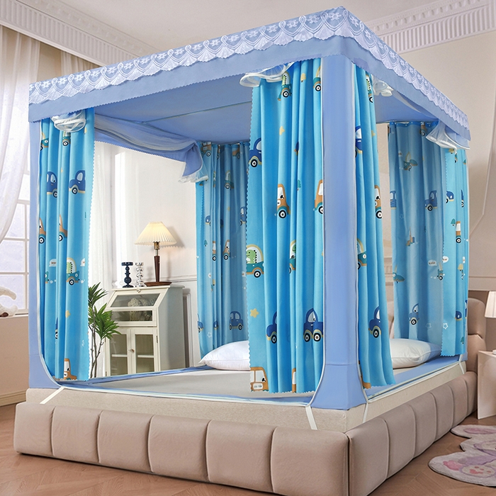 91家纺网 家纺一手货源 找家纺 显高蚊帐 2025新款U型坐床遮光防尘床帘式蚊帐 汽车派对