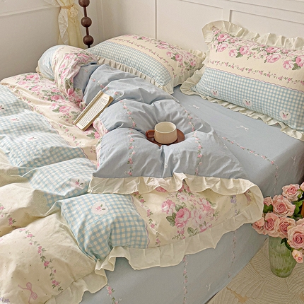 澳梵家居 2025新款全棉印花韩版花间捕梦四件套 花间捕梦