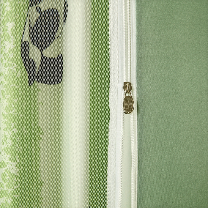 91家纺网 家纺一手货源 找家纺 显高蚊帐 2025新款U型坐床遮光防尘床帘式蚊帐 竹林熊猫