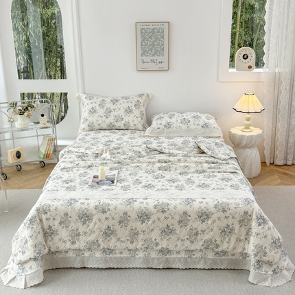 91家纺网 家纺一手货源 找家纺 （总）有货2025新款60支云纱棉休闲被＋床盖三件套