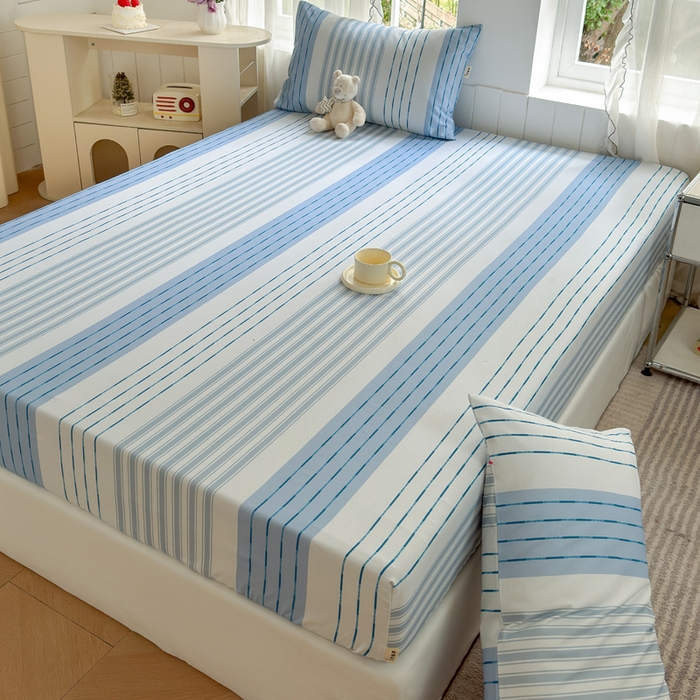 91家纺网 家纺一手货源 找家纺 莱登卡奴 新款A类100%全棉老粗布单品系列 蓝宁小调