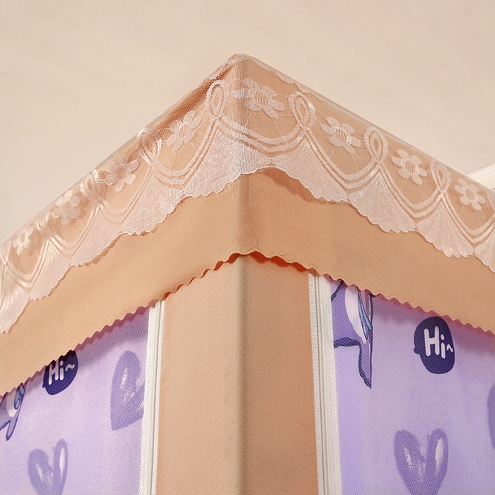 91家纺网 家纺一手货源 找家纺 显高蚊帐 2025新款U型坐床遮光防尘床帘式蚊帐 兔公主