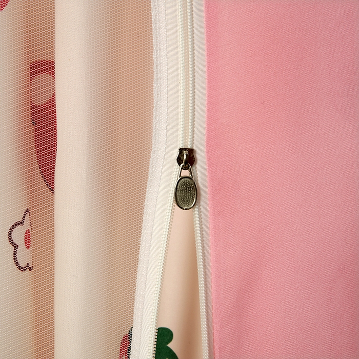 91家纺网 家纺一手货源 找家纺 显高蚊帐 2025新款U型坐床遮光防尘床帘式蚊帐 草莓熊