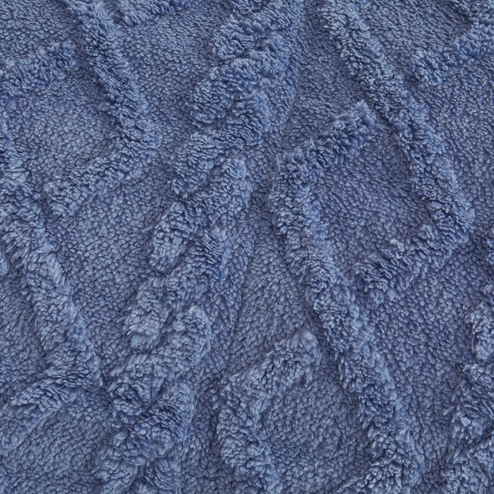 91家纺网 家纺一手货源 找家纺 澳梵家居 2025新款塔芙绒提花毛毯盖毯 雾霾蓝-白
