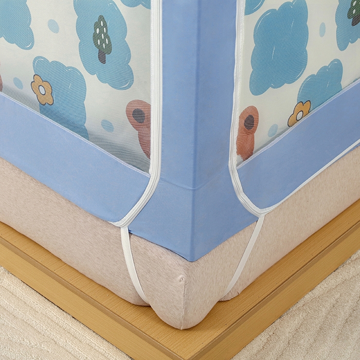 91家纺网 家纺一手货源 找家纺 显高蚊帐 2025新款U型坐床遮光防尘床帘式蚊帐 熊出没