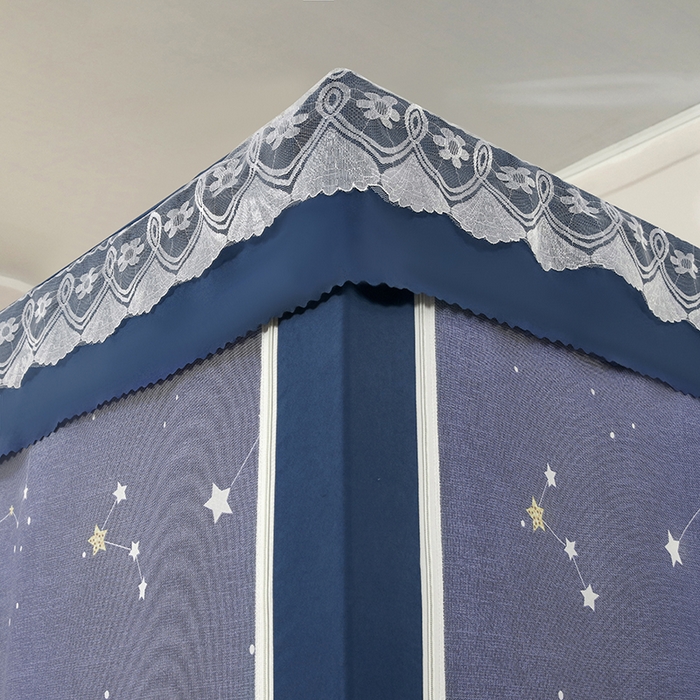 91家纺网 家纺一手货源 找家纺 显高蚊帐 2025新款U型坐床遮光防尘床帘式蚊帐 北斗星