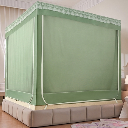 显高蚊帐 2025新款U型坐床遮光防尘床帘式蚊帐 抹茶绿
