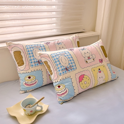 91家纺网 家纺一手货源 找家纺 DoDo 兜兜2025新款40支全棉印花单枕套 小熊的少女梦-小版