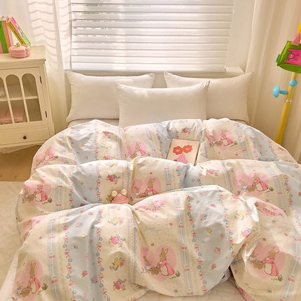 DoDo 兜兜2025新款40支全棉印花被套 可爱花兔