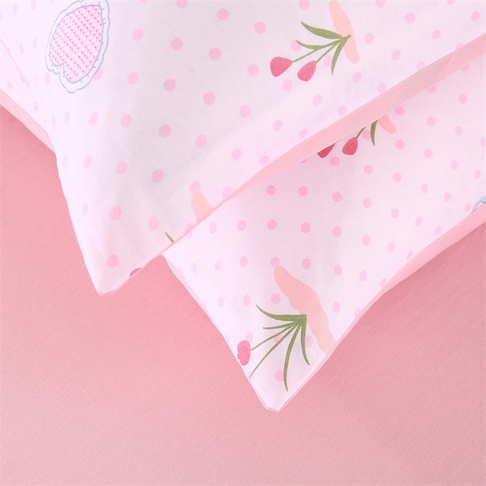 91家纺网 家纺一手货源 找家纺 梦舒羽2025新款全棉小清新印花加厚宿舍床单床裙款四件套 觅香少女-全棉