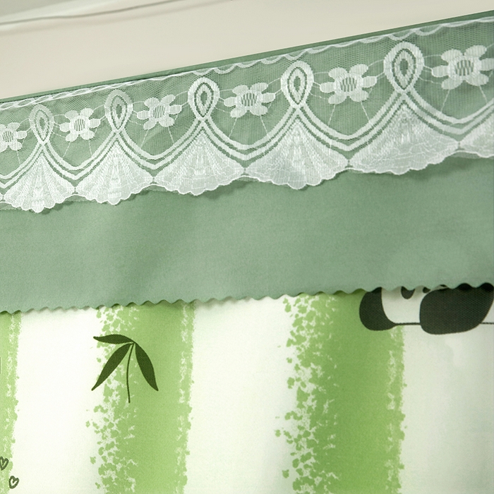 91家纺网 家纺一手货源 找家纺 显高蚊帐 2025新款U型坐床遮光防尘床帘式蚊帐 竹林熊猫