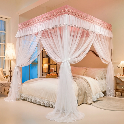 锦逸家居 2025新款双层遮光防蚊落地蚊帐 魅力粉