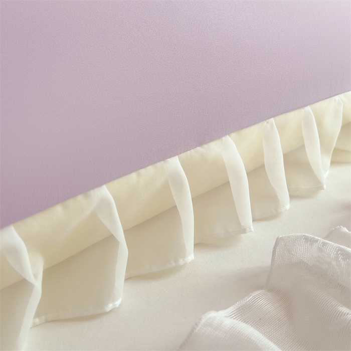 91家纺网 家纺一手货源 找家纺 梦舒羽2025新款针织棉双层纱花边枕头套情侣双人枕套枕芯套枕头内胆套 花边款-香芋紫