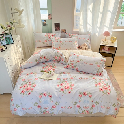 寻米 2025新款13070全棉纯棉印花单被套 繁花晚庭