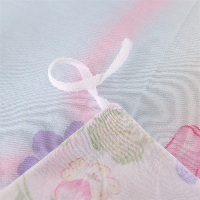 91家纺网 家纺一手货源 找家纺 梦舒羽2025新款全棉小清新印花加厚宿舍床单床裙款四件套 盛夏之姿-全棉