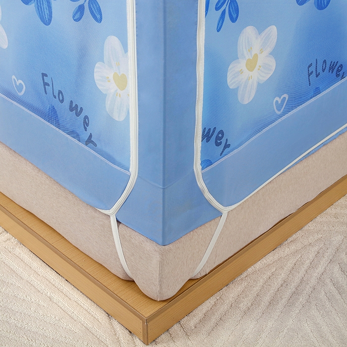 91家纺网 家纺一手货源 找家纺 显高蚊帐 2025新款U型坐床遮光防尘床帘式蚊帐 萌萌兔