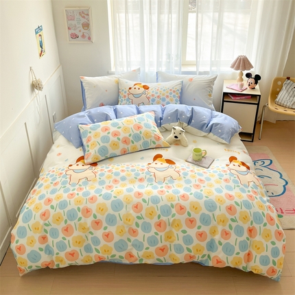 91家纺网 家纺一手货源 找家纺  本制 2025新款12868全棉印花四件套 秘境花园