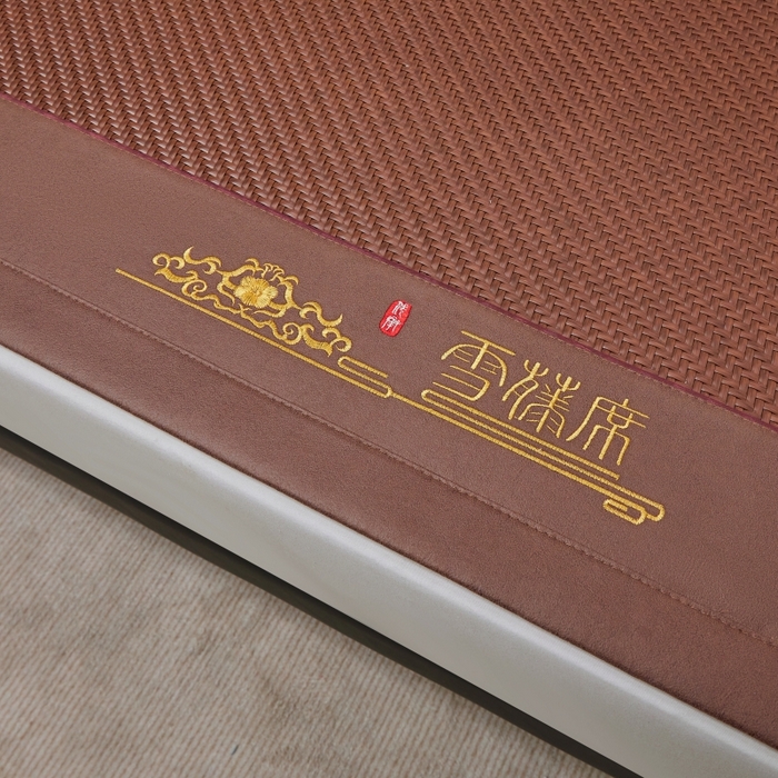 91家纺网 家纺一手货源 找家纺 尚品凤凰 2025新款PE雪藤席三件套 咖色