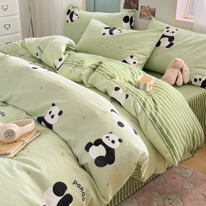 91家纺网 家纺一手货源 找家纺 寻米 2025新款13070全棉纯棉印花单被套 爱你熊