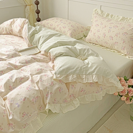 91家纺网 家纺一手货源 找家纺 （总）澳梵家居 2025新款全棉印花韩版花间捕梦四件套