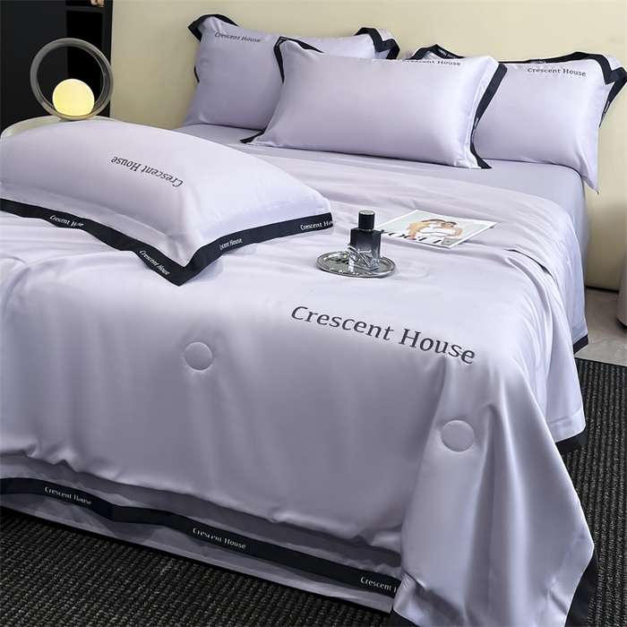 91家纺网 家纺一手货源 找家纺 笙意家纺 2025新款水洗冰丝夏被四件套-卡瑞娜系列 星黛紫