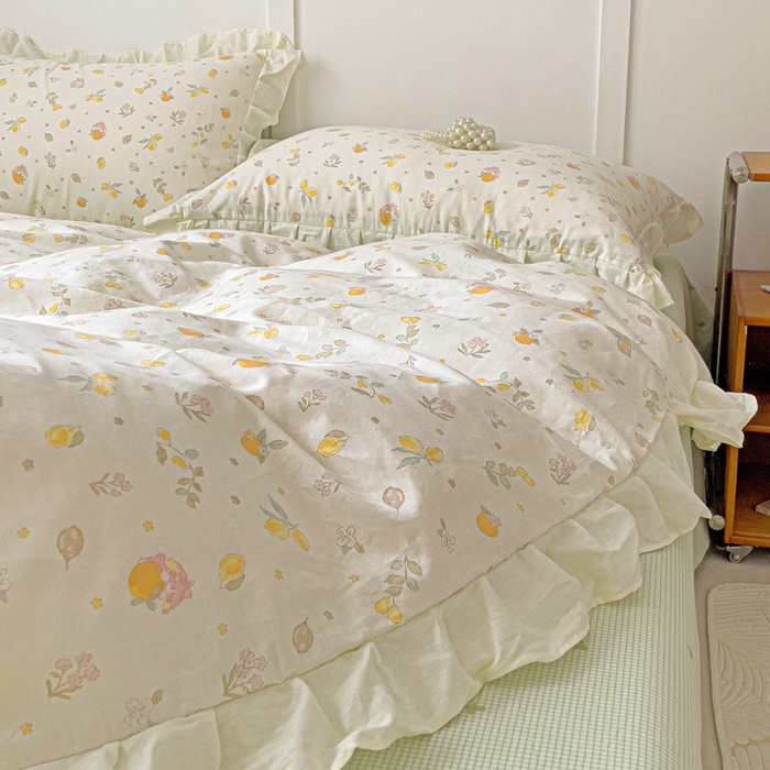 91家纺网 家纺一手货源 找家纺 澳梵家居 2025新款全棉印花韩版花间捕梦四件套 小春恋曲