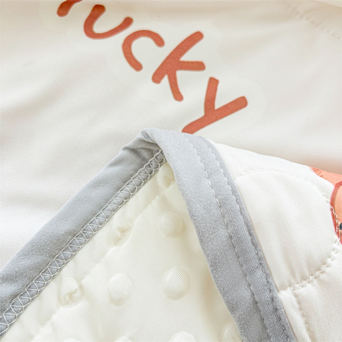 91家纺网 家纺一手货源 找家纺 雯豆2025春夏新款凉感丝夏被空调被子印花A类卡通小清新夏被 冰丝夏被四件套-胖嘟嘟