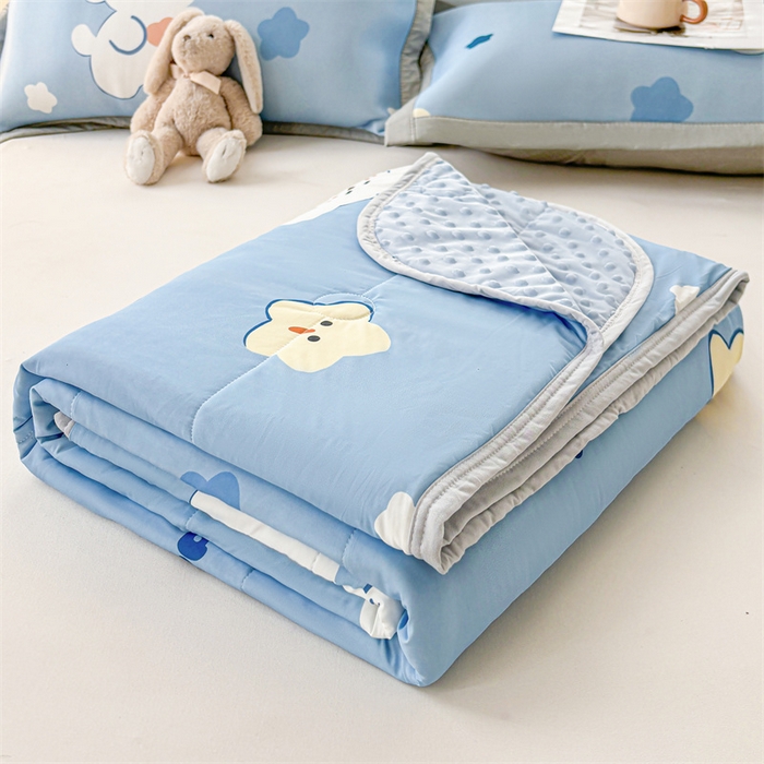 91家纺网 家纺一手货源 找家纺 （总）雯豆2025春夏新款凉感丝夏被空调被子印花A类卡通小清新夏被