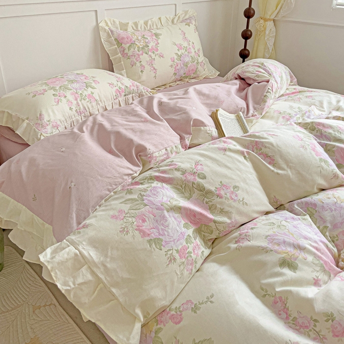 91家纺网 家纺一手货源 找家纺 澳梵家居 2025新款全棉印花韩版花间捕梦四件套 倾城时光