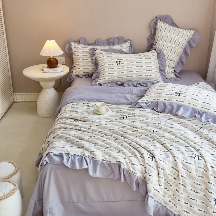 91家纺网 家纺一手货源 找家纺 梦莱斯2025新款针织棉夏被四件套 蝴蝶淑女