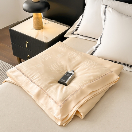 91家纺网 家纺一手货源 找家纺 （总）雅高 2025新款卡伦50s100%莱赛尔提花夏被夏被夏凉被空调被